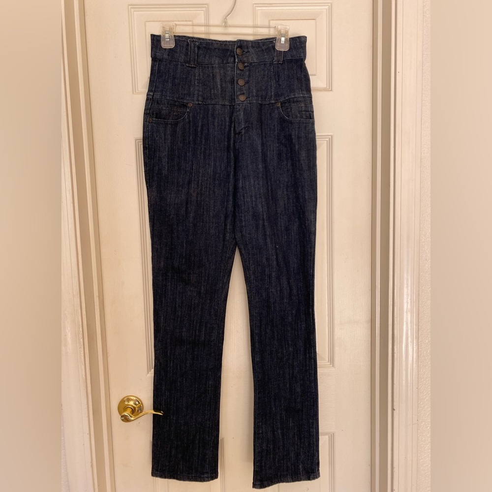 Forever 21 High-Rise Dark Indigo Button-Fly Jeans